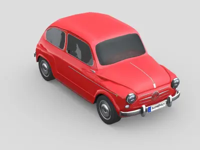 Fiat 600D 1965 Low-poly 3D model