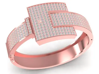 Luxury Geometric Pave Diamond Ring for Women 2147 3D print model
