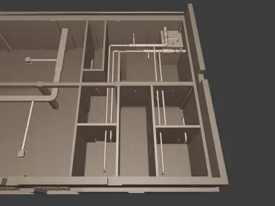 Manufacture building 3D model