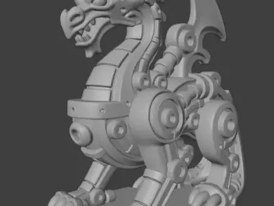 Industrial Dragon Sculpture  3D print model