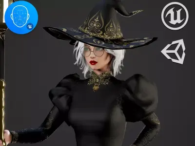  Wizard Girl - Game Ready Low-poly 3D model