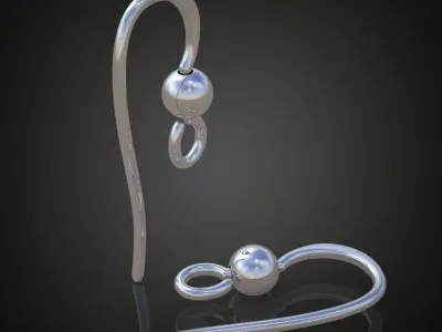 Earring 3D model 3D printable model 0131 Free 3D print model