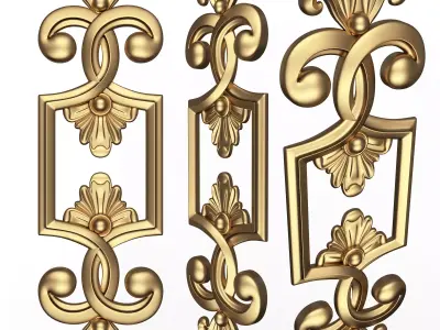 Carved Decor Furniture 04 Low-poly 3D model