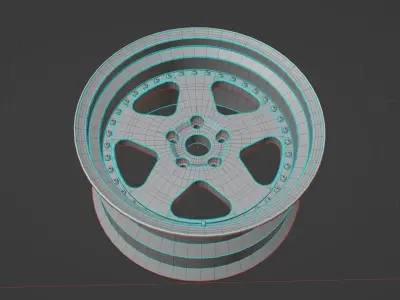 ROC - 3 Piece Wheels - Game Ready Low-poly 3D model