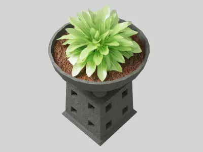 Decorative Stone Planter Low-poly 3D model