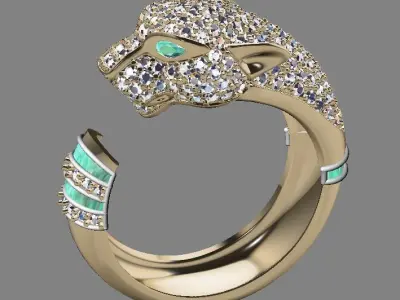 Fashion unique ring 3D model