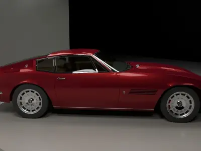 Maserati Ghibli Coupe 1972 Low Poly 3D model