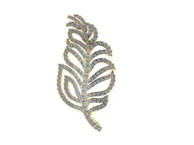 Feather brooche 3D print model