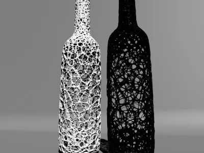 Voronoi Wine bottle 3D print model