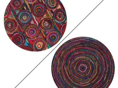 Round Rug Set 252 3D model