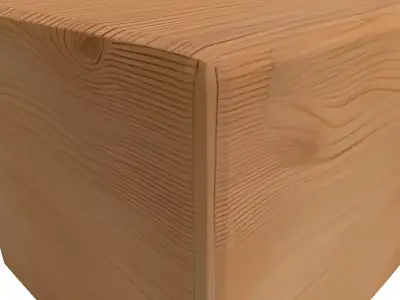 Stylized Wooden Block Grooved Top Low-poly 3D model