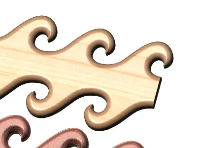 Wave greek key strips onlay cornices and friezes relief  3D print model
