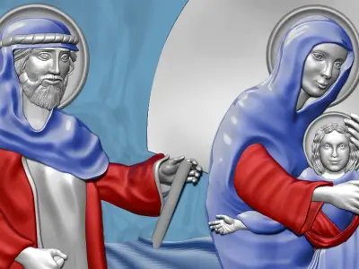 The Holy family in its Journey to Egypt 3D print model