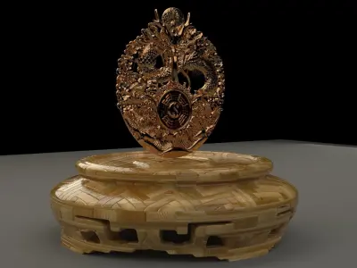 Chinese display stand with dragon  3D model purchase