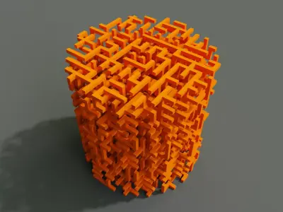 Cylindrical Voxel Maze 3D model