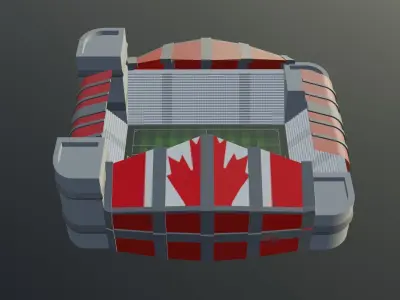 Football Stadium - Canada Low-poly 3D model