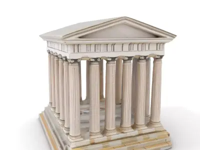 Classical Greek Temple model pack Low-poly 3D model