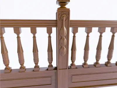 Staircase balustrade balusters posts 3D model
