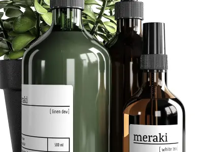 Bathroom decorative set with salt 3D model