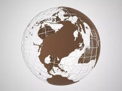 Globe News Skeleton Coffe Color 3D model