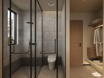  hotel bedroom interior 04 3D model