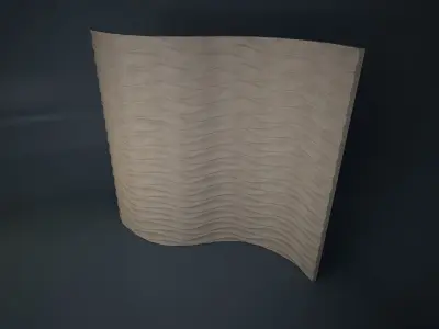 08 WAVES PATTERN WALL Low-poly 3D model