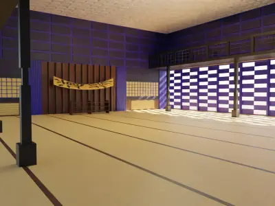 Dojo Fighting Hall Low-poly 3D model