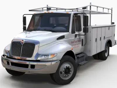 International Durastar service truck Low-poly 3D model