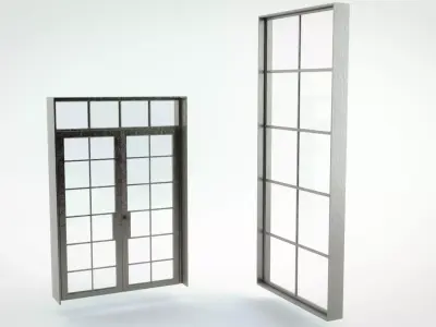 Industrial Window and Door 3D model