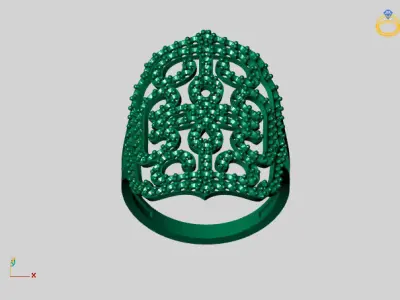 Vintage Womens Diamond Ring Women Rings 3dmodels 3D print model 3D print model 15