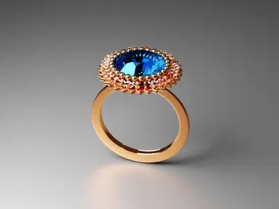 Diamond ring Free 3D print model 5