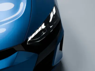 Automotive Studio Scene  -  Circular Light Setup 3D model