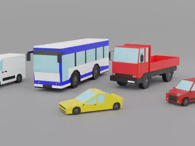 Means of transport Low-poly 3D model