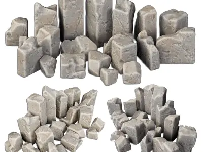 Stone block smooth decor n2 3D model