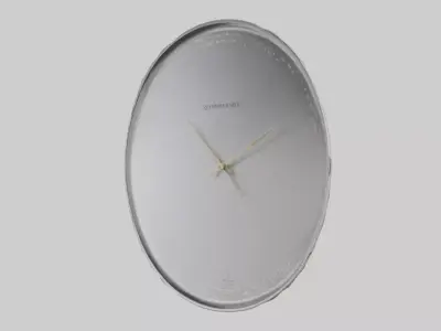 SilverPlated Wall Clock model 3D model