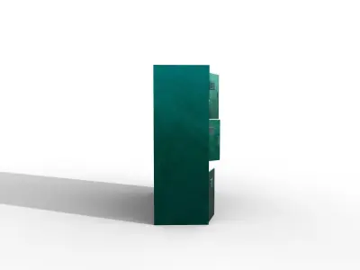 Steel cabinet Low-poly 3D model