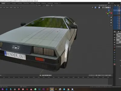 DeLorean DMC-12 1981 Low-poly 3D model