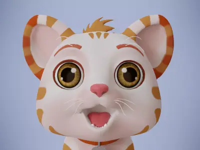 cat rigged cartoon 3d 3D model