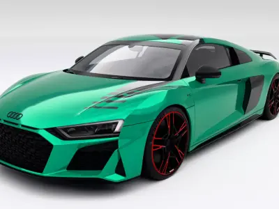 Audi R8 Green Hell Edition 2021 Low-poly 3D model