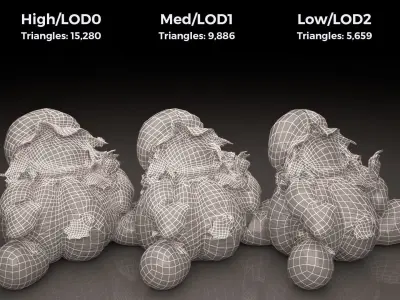 0002-05 Pumpkin Plushie Low-poly 3D model