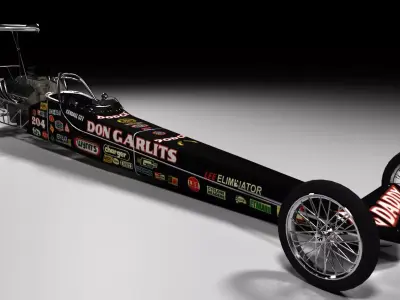 Drag racing car 3D model
