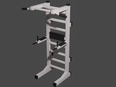 Horizontal bar 3d model  Low-poly 3D model