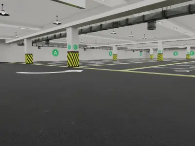 free car parking lot Free low-poly 3D model