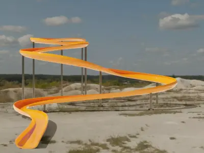 Water Slide Low-poly 3D model buy