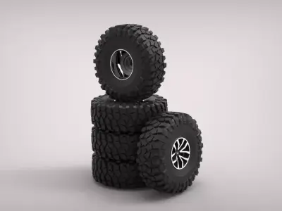 GENERIC TIRE WITH TOYOTA RIM Low-poly 3D model
