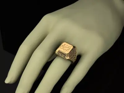 Ring Arabic Calligraphy Design 3D print model