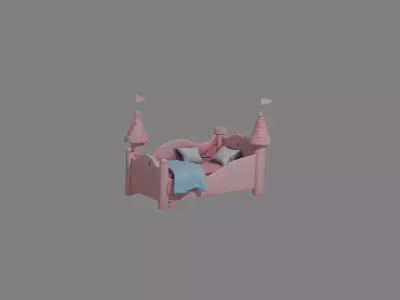 Fantasy Kids Bed  Castle Style 3D model
