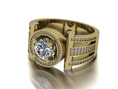 Jewelry Mens Ring Gold 3D print model