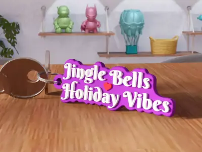 Jingle Bells Holiday Vibes Keychain - 459 3D print model