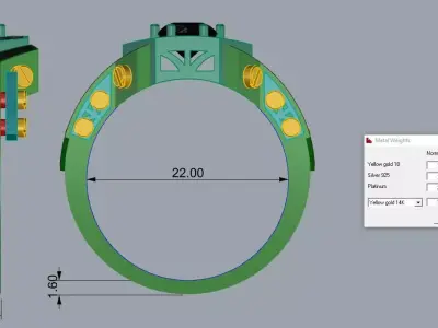 Mens Ring Jewelry Brand Gold Diamond 3D print model